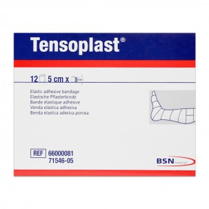 Tensoplast 5 cm x 4,5 Meter: elastischer Klebeverband (Box 12 Einheiten)